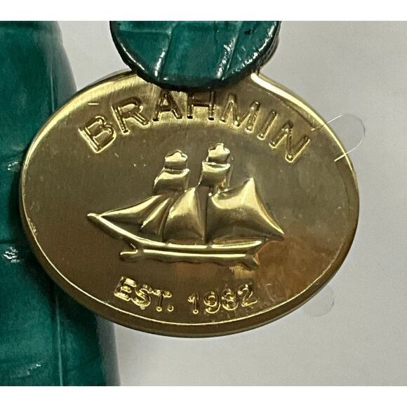 NWT Brahmin Cleo Peacock Melbourne Croc Embossed Crossbody / COA - Picture 2 of 9